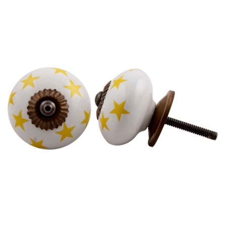 Yellow Star Ceramic Knob
